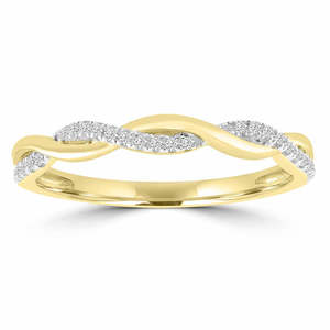 Diamond Set Twist Ring TDW=0.07ct