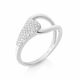 CZ set loop style ring in Sterling Silver