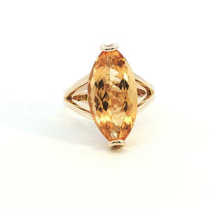 Gemstone Rings: 6.85ct Marquise Citrine in 9ct Yellow Gold