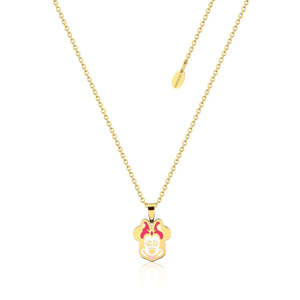 Disney Minnie Mouse Enamel Necklace Gold Plated