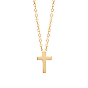 Fashion Necklaces: 18ct Yellow Gold Plated Cross Necklace 45cm