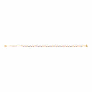 Fashion Bracelets Bangles: 18ct Yellow Gold Plated Bracelet with Synthetic Pearls 18cm