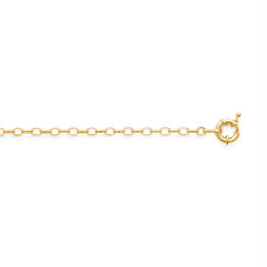 18ct Yellow Gold Plated Alloy Belcher Bracelet 18cm