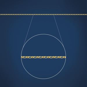 9ct Yellow Gold Diamond Cut 1 in 1 Figaro