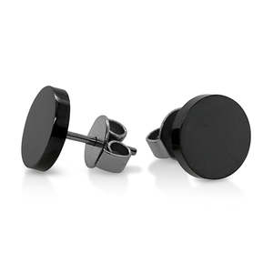 Black Zirconium Plain Round Studs