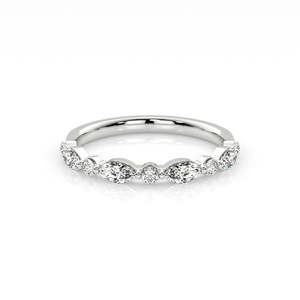 Rings: 9ct White Gold Lab Grown Diamond Set Band