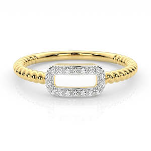 Rings: Diamond Open Rectangle Twist Ring