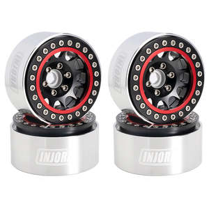 Accessories: INJORA 4PCS 1.9" Beadlock Wheel Rim Hub CNC Aluminum for 1/10 RC Crawlers