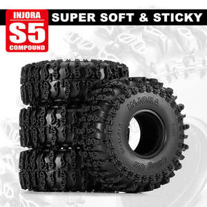 Accessories: INJORA Cling On 1.0" 64*24mm Tires for 1/18 1/24 RC Crawlers