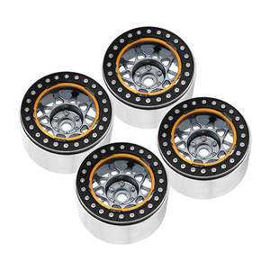 Tyres Wheels Foams: INJORA 2.2" Deep Dish Negative Offset 10mm Wheels for 1/10 RC Crawler (4) (W2208)