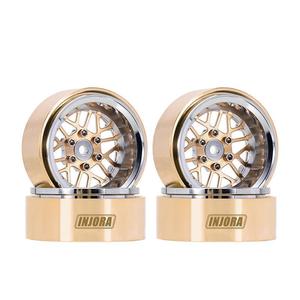 Tyres Wheels Foams: INJORA 1.3" ModuWheel Brass & Aluminum Beadlock Wheels For 1/18 1/24 RC Crawlers