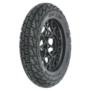 Tyres Wheels Foams: Hot Lap S3 Motorcycle Front Tire Mounted on Black Supermoto Wheel for Promoto-MX Front by Proline