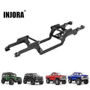Scx24 Parts And Accessories: INJORA Universal LCG Chassis Frame Kit for 1/18 TRX4M (Carbon Fiber)
