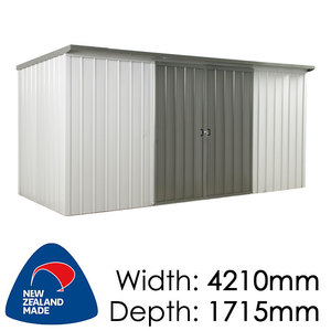 Duratuf Kiwi Shed Lean-to 4.2×1.7 Double Sliding Doors