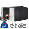 10m2 Sheds: SmartStore Gable SM3030 Ebony