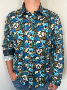 JL L/S Shirt - Bright Blue Floral
