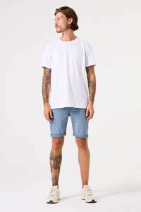 Mens Shorts: Rocko Bermuda Short - Stone Blue