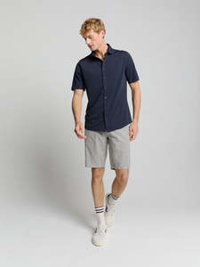 Linen Blend Short - Deep Blue