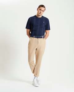 Textured Vertical Stripe Tee - Dark Navy