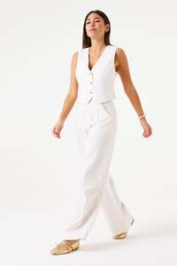 Front Pleat Pants - Beige Stone