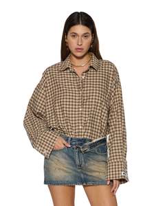 Astra L/S Shirt - Tan Plaid