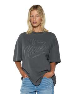 Le CLub Boyfriend S/S Tee - Charcoal