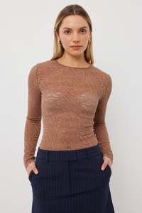 Layering Top -Umber Lace