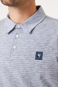 Polo Tee - Blue Stripe