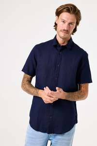Classic S/S Linen Shirt - Dark Moon
