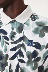 Garcia Mens: Botanic Watercolour Polo - Ash Grey