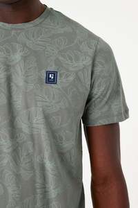 Monstera Pattern Tee - Light Sage