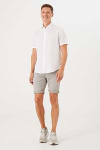 Garcia Mens: Linen S/S Shirt - White
