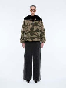 Ena Pelly: Winnie Quarter Zip Fleece - Camo Print