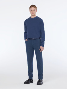 Mott Tailored Jersey Yarn-Dyed Pant - Navy Houndstooth