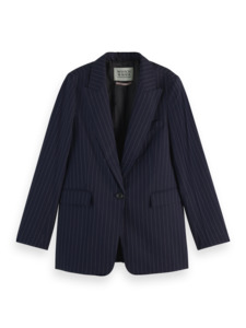 Fitted Blazer - Night Blue Pinstripe