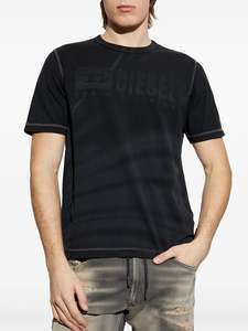 Mens Clothing: Laser Faded Logo Tee - Black