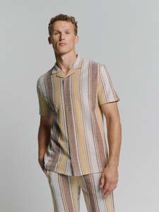 No Excess: Retro Stripe Shirt - Yellow