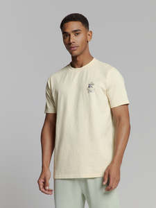 Crewneck Slub Print Tee - Off White
