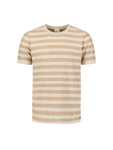 No Excess: Crewneck Tee w/Stripes - Mustard