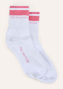 Pe Nation: Homage Sock - Pink Lemonade/Optic White