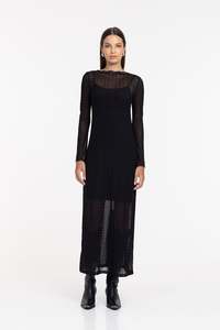 Blak: Gigi Dress - Black Quatrefoil