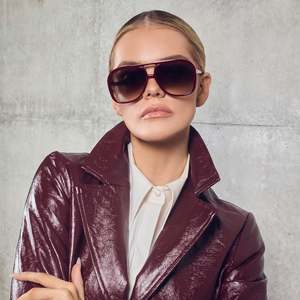 Bang - Burgundy w. Gold Metal/Brown Gradient Lens