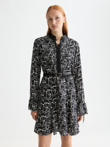 Printed LS Mini Dress - Moon Gardening