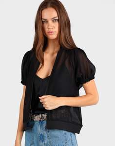 Storm: Mesh S/S Bomber Jacket - Black