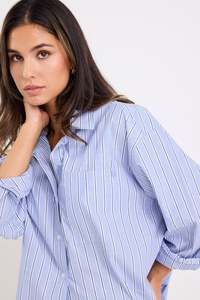 New: You Got This Boyfriend Shirt - Blue Navy Stripe