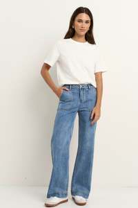 Feature Front Pocket Wide Leg Jean - Signature Blue