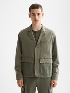 Garment Dyed Boxy Fit Blazer - Thyme