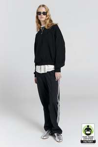 Karen Walker: Runaway Girl Organic Cotton Crewneck Sweatshirt - Black
