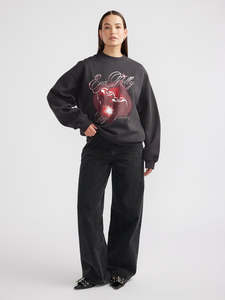 Womens: Chrome Cherry Sweatshirt - Vintage Black