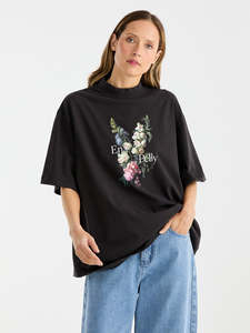 Antique Flower Tee - Vintage Black